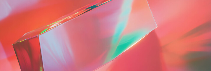 Poster - Fragmented geometric shapes burst with impact against a bright background