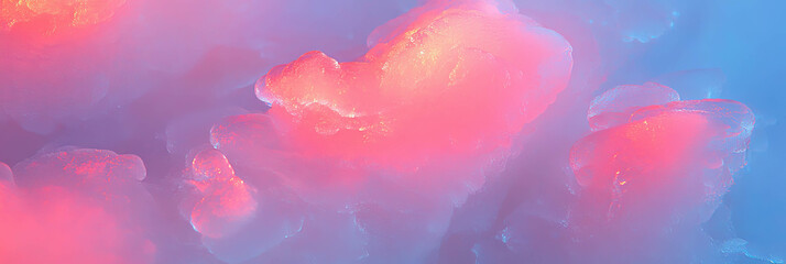 Poster - Frozen fog creates ethereal patterns with soft light enhancing abstract shapes