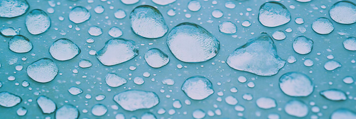 Poster - Frozen rain droplets create intricate patterns on a vibrant background