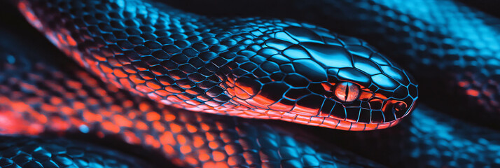 Poster - Detailed hand-drawn snake skin with textured scales and shading for creative designs