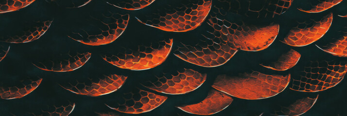 Poster - Hand-drawn snake skin pattern featuring circular details and rich texture for banner design