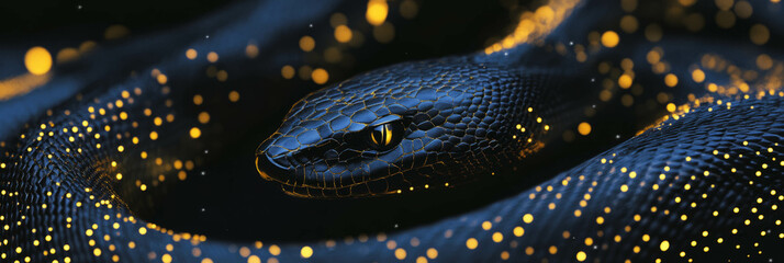 Poster - Stylized hand-drawn snake skin design with decorative elements for creative projects