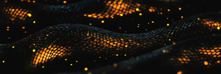 Poster - Hand-drawn snake skin design featuring stylized scales and decorative elements