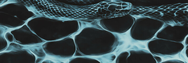 Poster - Hand-drawn snake skin showcases varying lines with light and dark contrast, perfect for banners
