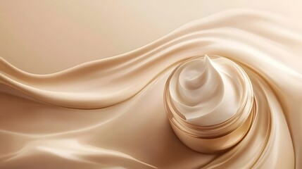 Poster - Elegant flowing satin fabric waves with a smooth shiny texture and a refined sophisticated aesthetic  Captured in soft dramatic lighting for a luxurious creative design concept