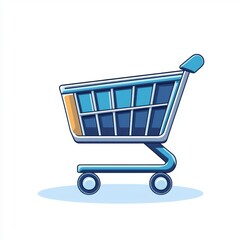 Poster - A colorful, modern shopping cart icon representing online shopping and consumerism. Perfect for e-commerce themes, digital marketing, and retail visuals.