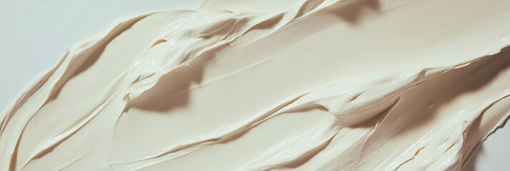 Poster - Light beige cement wall texture creating a smooth and matte surface for decorative purposes
