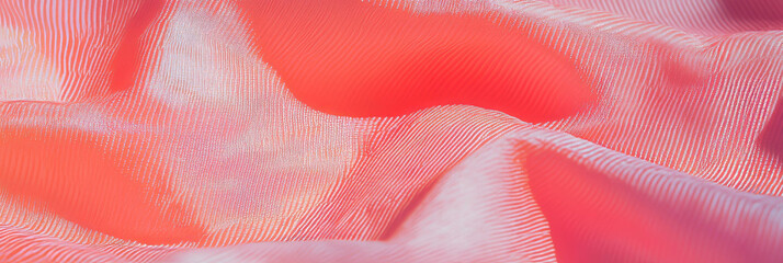 Aufkleber - Light coral cotton fabric features a unique seersucker weave and textured surface