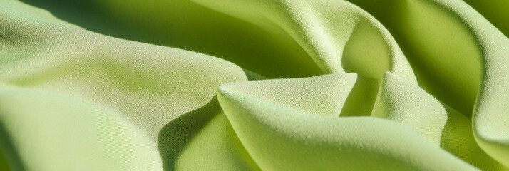 Poster - Light lime green cotton fabric with smooth texture and poplin weave for creative projects
