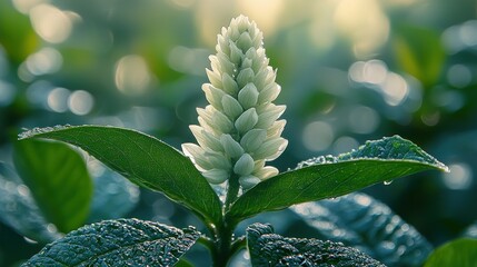 Wall Mural - White flower sunrise garden dew drops