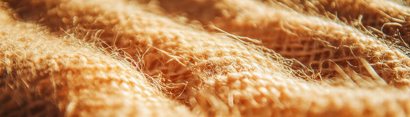 Poster - Coarse burlap texture showcasing thick fibers in bright background setting for design uses