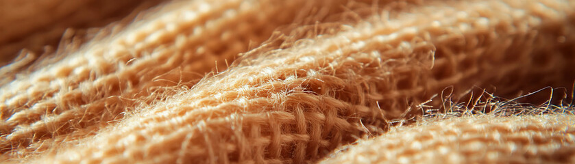 Aufkleber - Exploring the intricate texture of coarse burlap showcasing thick fibers and rough surface elements