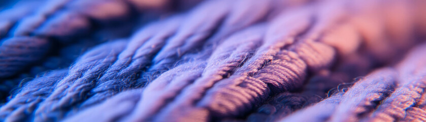 Aufkleber - Macro texture of double knit fabric showcasing interwoven yarns with bright background