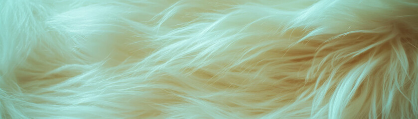 Aufkleber - Macro texture of soft faux fur with long strands set against a bright backdrop for design use