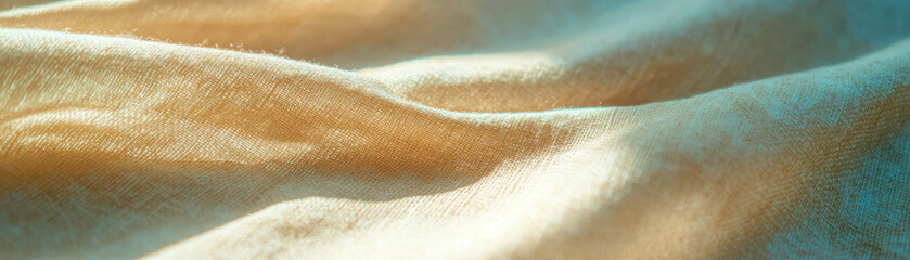 Poster - Macro texture of linen revealing unique slubs and a soft, inviting surface in bright light