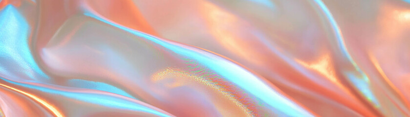 Poster - Macro texture of satin showcasing smooth surface and vibrant sheen against a bright backdrop