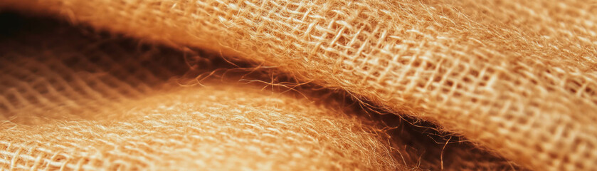 Poster - Macro texture of tightly woven linen with fine threads and a bright background for display purposes