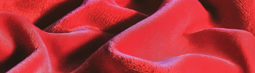 Poster - Macro texture of crushed velvet revealing varied sheen against bright background