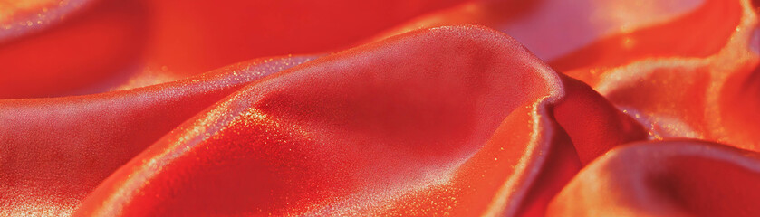 Poster - Macro texture showcasing crushed velvet with vibrant sheen against a bright backdrop