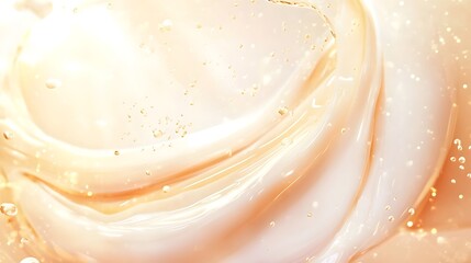 Poster - Ethereal glimmering bubbles floating in a radiant metallic haze against a soft champagne colored backdrop  The image has a dreamy romantic and luxurious feel