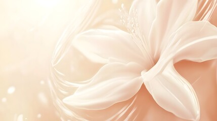 Aufkleber - Exquisite close up of soft white flower petals bathed in a gentle pastel toned light revealing the delicate natural beauty and elegant romantic allure of this floral masterpiece  The velvety