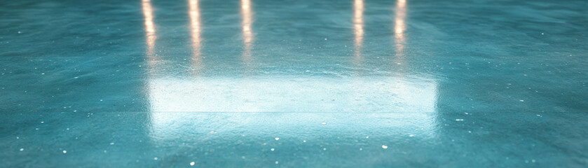 Poster - Polished concrete floor with high gloss finish and reflective surface in a bright setting