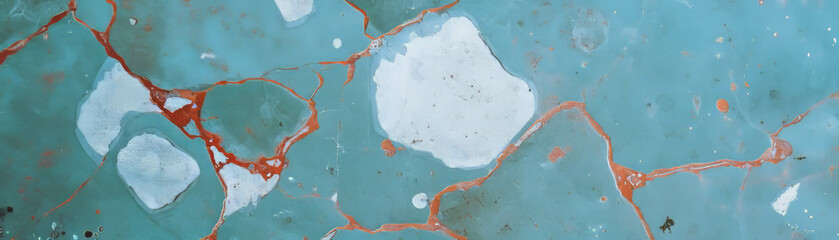 Poster - Stained cement surface showcasing vibrant colors and unique patterns for decorative purposes