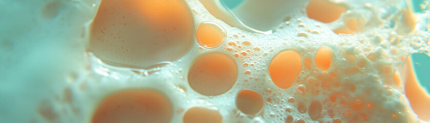 Poster - Surface of sponge with large pores showcased against a bright background for visual effect