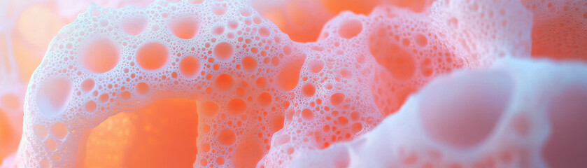 Poster - Vibrant sponge surface showcasing large pores and varied densities against a bright backdrop