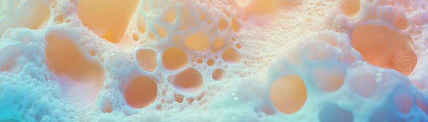 Poster - Surface of a sponge with large pores against a bright background for a vibrant banner