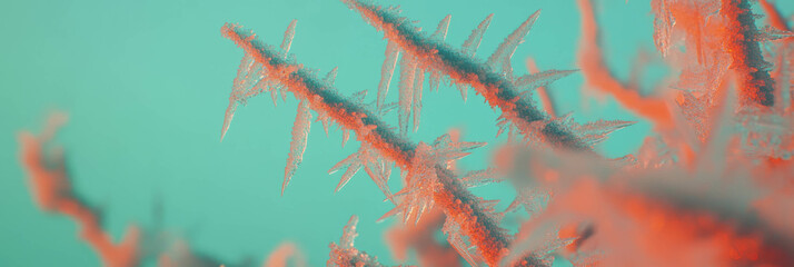 Poster - Surreal frozen forest with twisted trees and shimmering ice crystals in bright colors