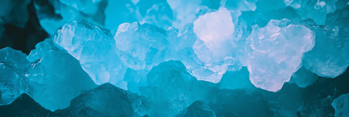 Poster - Surreal ice caves with glowing crystals and echoing sounds create an enchanting atmosphere