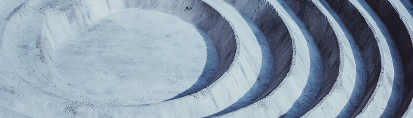 Poster - Swirled concrete surface with circular patterns and textured design for creative backgrounds