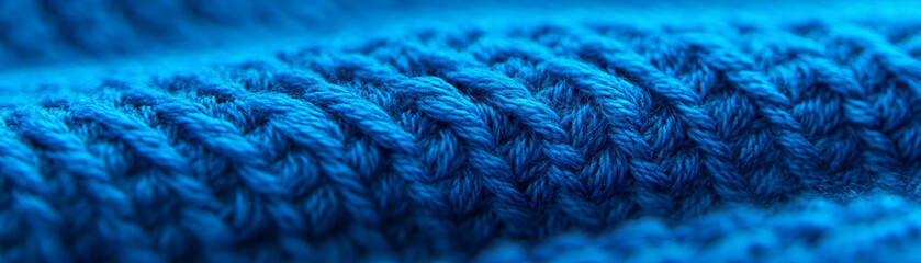 Poster - Close-up view of vibrant knitted fabric in textured stitches
