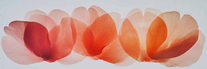 Poster - Overlapping sakura petals arranged beautifully on a light gray background for design