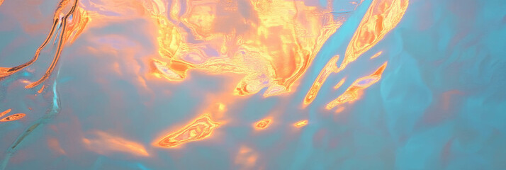 Poster - Reflective Venetian plaster with a polished finish and vibrant colors on a bright background