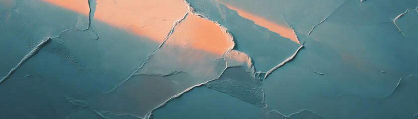 Poster - Dramatic backlit Venetian plaster showcasing rough texture against a bright backdrop
