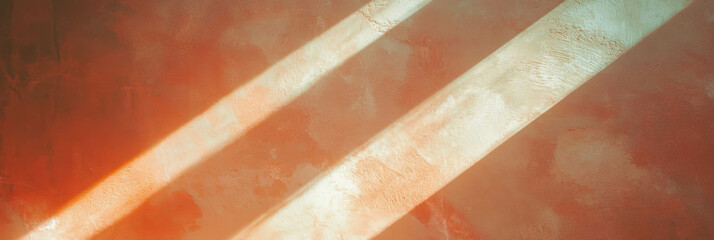 Poster - Textured Venetian plaster with soft lighting creating unique shadow patterns on a bright background