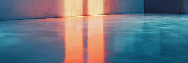 Poster - Venetian plaster with high gloss finish illuminated by soft lighting in a bright setting