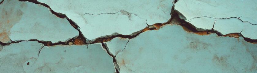 Poster - Weathered cement with chipped edges and faded color creates an aged appearance in bright backdrop