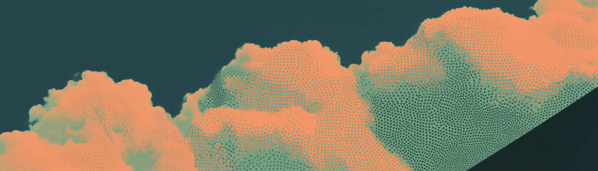 Aufkleber - Close-up view of textured clouds captured from below showcasing halftone patterns