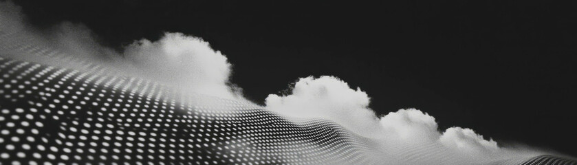Aufkleber - Captivating cloud formation with halftone texture viewed from below at twilight