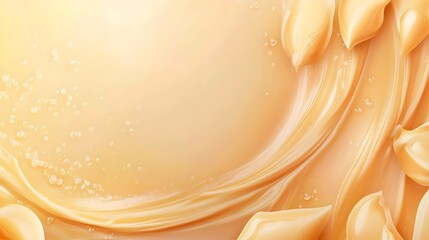 Poster - Stunning abstract background featuring shimmering golden fabric in fluid undulating motion creating an elegant captivating and dreamlike ethereal visual  The luxurious