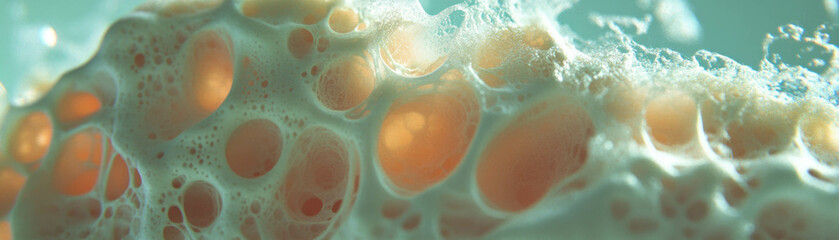 Poster - Close-up shot showcasing halftone texture of a sponge highlighting its porous details