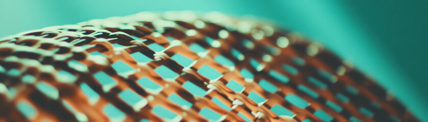 Aufkleber - Close-up view highlighting the intricate texture of a woven basket using halftone dots