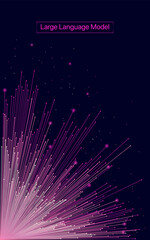 Fototapete - Illustration of abstract stream. Artificial intelligence. Big data, technology, AI, data transfer, data flow, large language model, generative AI