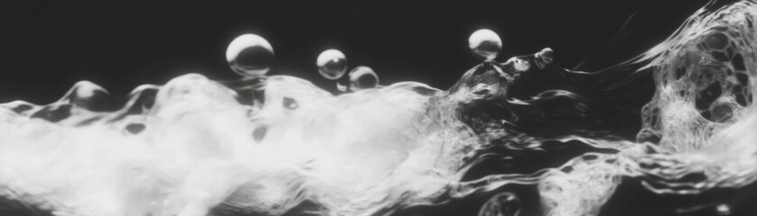 Poster - Close-up view of flowing water with halftone texture showcasing dynamic movement and energy