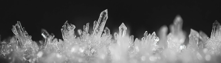 Poster - Close-up view of ice crystals with halftone texture showcasing intricate patterns on a surface