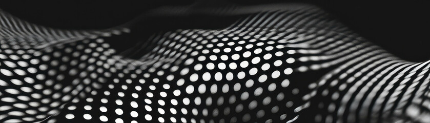 Poster - Close-up view of woven metal mesh showcasing halftone textures and intricate patterns
