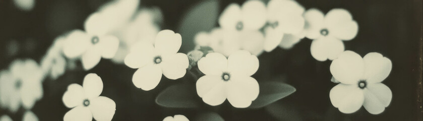Aufkleber - Cluster of delicate forget-me-nots with halftone texture on a grunge background